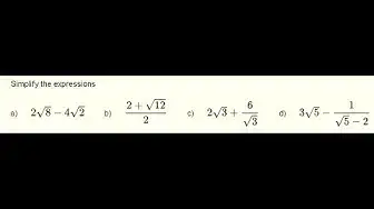 Video thumbnail for Simplify Expressions with Radicals - Grade 9