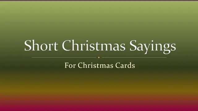 Video thumbnail for Short Christmas Sayings for Christmas Cards