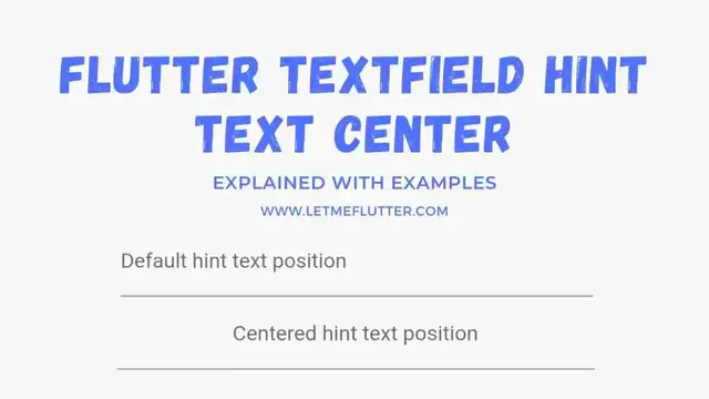 Video thumbnail for Flutter Textfield Hint Text Center | Flutter Tutorial | Flutter For Beginners