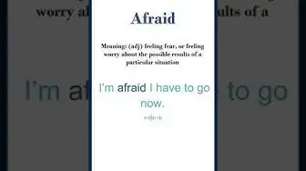 Video thumbnail for Afraid meaning | Afraid in a Sentence | Most common words in English #shorts