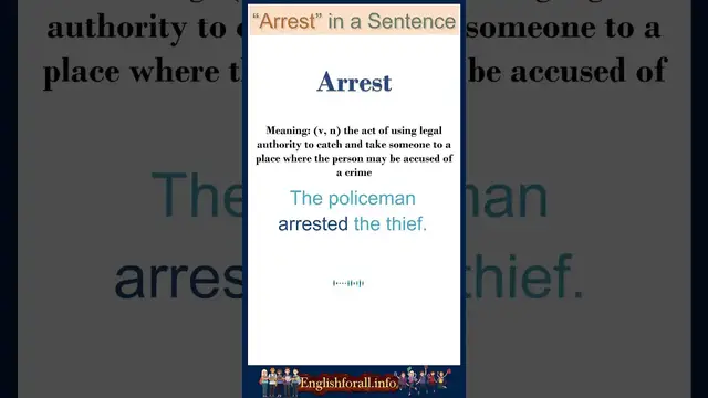 Video thumbnail for Arrest meaning | Arrest in a Sentence | Most common words in English #shorts
