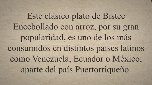 Video thumbnail for Receta 【Bistec encebollado】 Puertorriqueño ¡Jugoso!