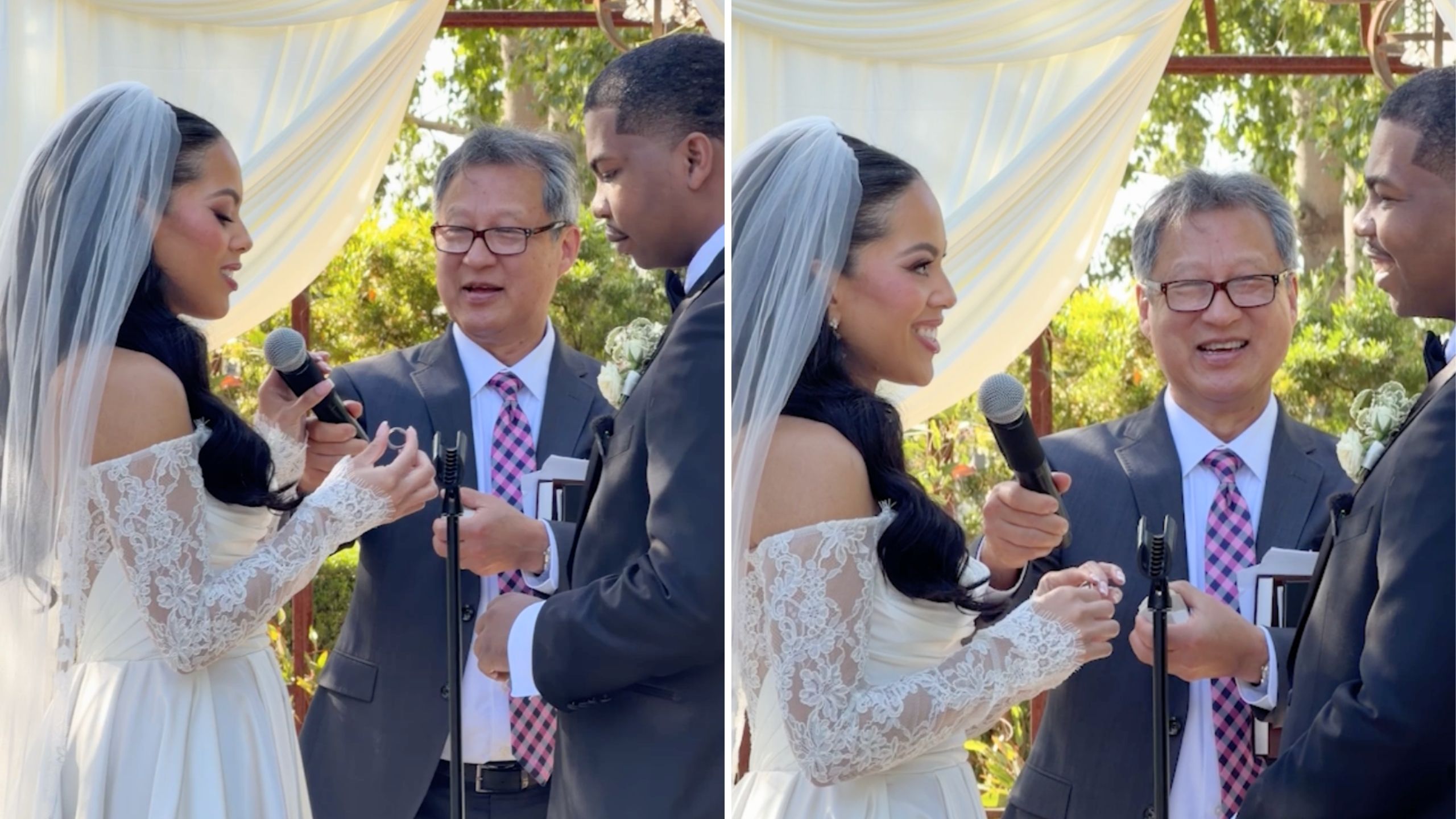 Video thumbnail for Bride Surprises Pilot Groom With Wedding Ring Made From Plane Metal