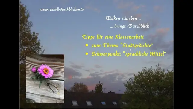 Video thumbnail for Klassenarbeit: Sprachliche Mittel finden, nicht suchen :-) in einem Stadtgedicht - Last-Minute-Tipps