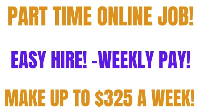 Video thumbnail for Part Time Work From Home Job | Weekly Pay | Up To $325 A Week | Remote Job | Online Job Hiring Now