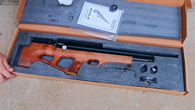 'Video thumbnail for Benjamin Akela Bullpup 22Cal Multi Shot Side Lever Hunting AirRifle'