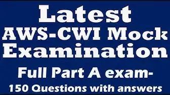 Video thumbnail for AWS CWI full Part A  150 Questions & answers
