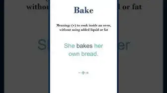 Video thumbnail for Bake meaning | Bake in a Sentence | Most common words in English #shorts