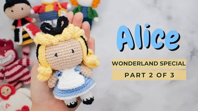 Video thumbnail for Alice crochet amigurumi doll pattern. How to crochet a doll video tutorial PART 2