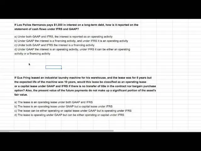 Video thumbnail for IFRS vs GAAP CPA Exam Questions