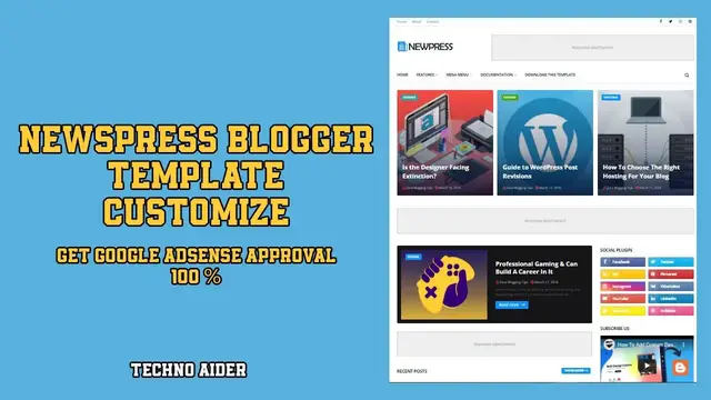 'Video thumbnail for Blogger Template | NewsPress Blogger Template Free Customize | Blogger Theme For AdSense Approval'