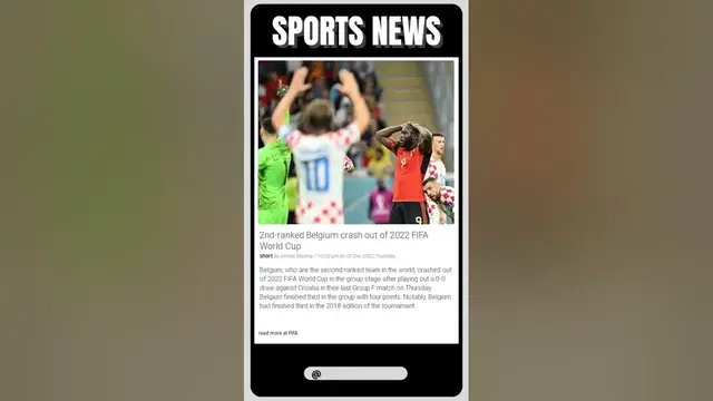 Video thumbnail for 2nd ranked Belgium crash out of 2022 FIFA World Cup