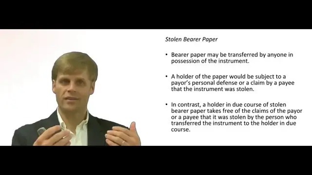 Video thumbnail for Stolen Negotiable Instrument and Holder Status