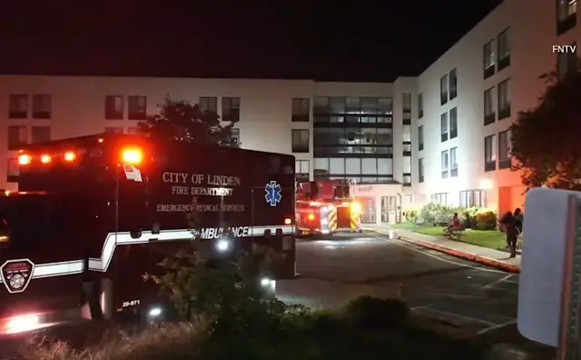 Video thumbnail for Firefighters respond to reported fire at Linden nursing home