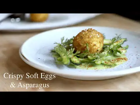 Video thumbnail for Crispy Soft Eggs & Asparagus