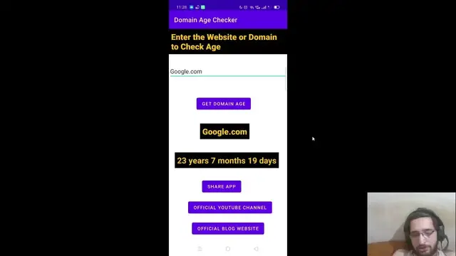 Video thumbnail for I Made Domain Age Checker Android App in Android Studio Using Java and Published to Play Store