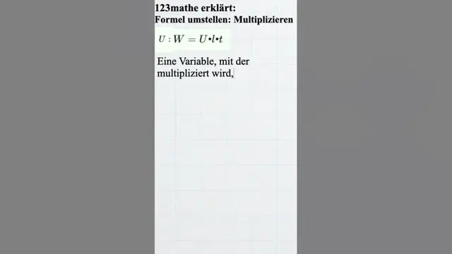 Video thumbnail for Formel umstellen Multiplizieren #shorts