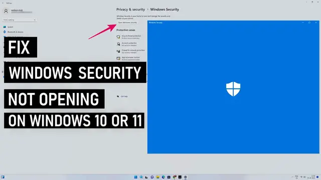 Video thumbnail for Fix Windows Security Not Opening On Windows 10 & 11