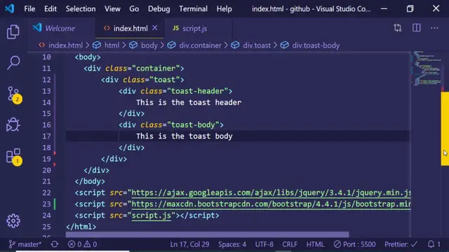Video thumbnail for Bootstrap 4 Toast Crash Course | Create a Basic Toast Alert in Bootstrap 4