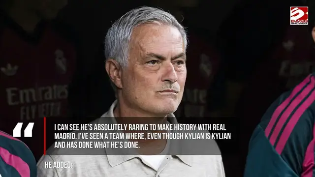 Video thumbnail for Jose Mourinho hails 'insane' Kylian Mbappe after Real Madrid hat-trick