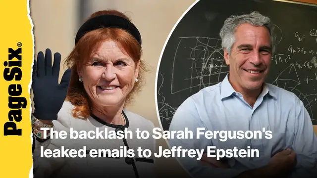 'Video thumbnail for The backlash to Sarah Ferguson's leaked emails to 'supreme friend' Jeffrey Epstein'
