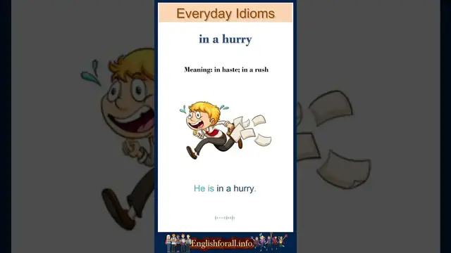 Video thumbnail for In a hurry meaning | in a hurry sentences | Common English Idioms #shorts