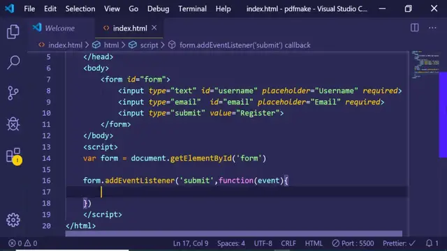 Video thumbnail for Javascript OnSubmit Event Tutorial for Beginners | How to Handle Forms in Javascript