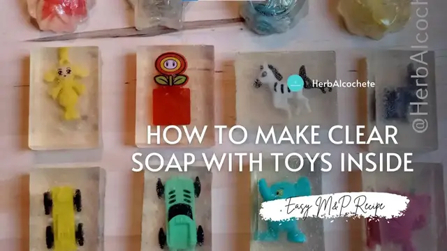 Video thumbnail for How to Make Clear Soap With Toys Inside