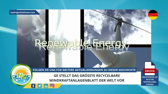 Video thumbnail for [German] GE unveils the biggest recyclable wind turbine blade in the world