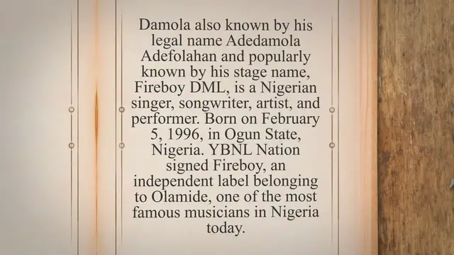 'Video thumbnail for Fireboy DML'