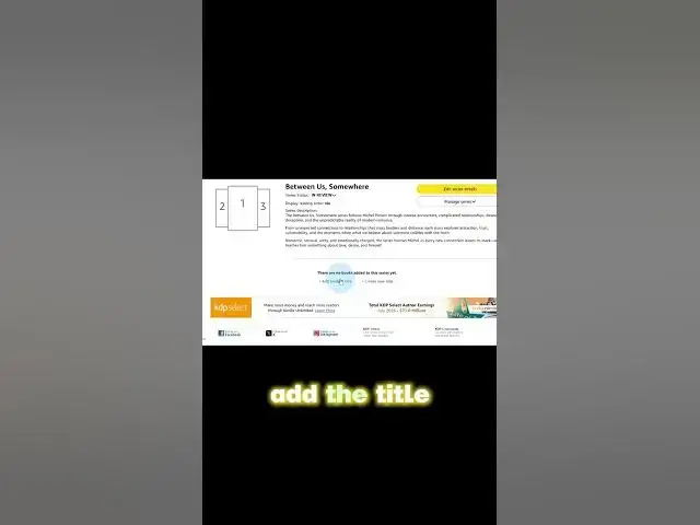 Video thumbnail for Managing Your Book Series on Amazon  Adding Titles and Publishing Updates!