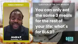 Video thumbnail for Andre P would eat chicken and waffles, Taco Bell, and sushi for his 3 meals. Mouth-watering!