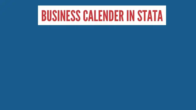 'Video thumbnail for How to use Business Calender in Stata'