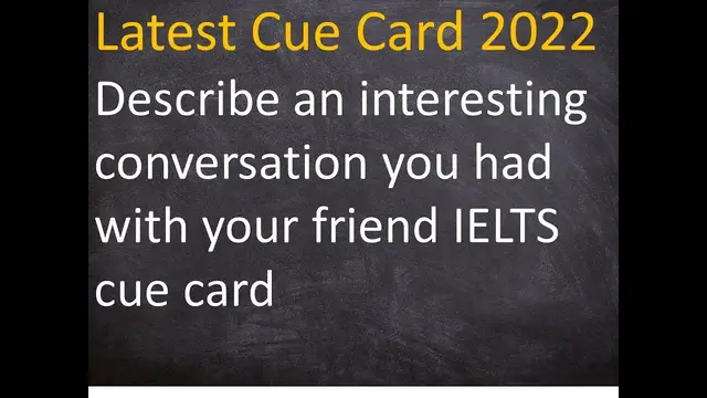 Video thumbnail for Describe an interesting conversation you had with your friend IELTS cue card