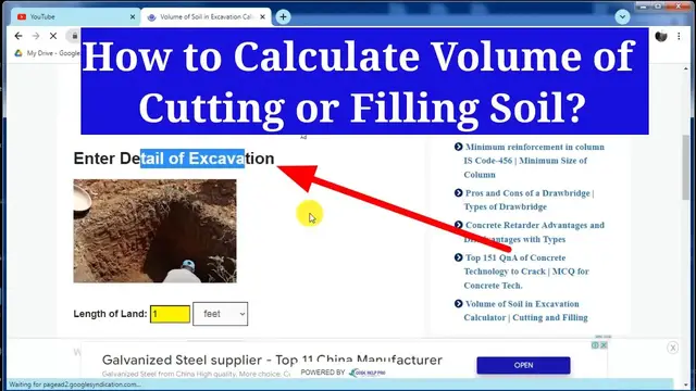 'Video thumbnail for Quick way or Tools to Calculate Volume of Excavation or Filling of Soil on Site'