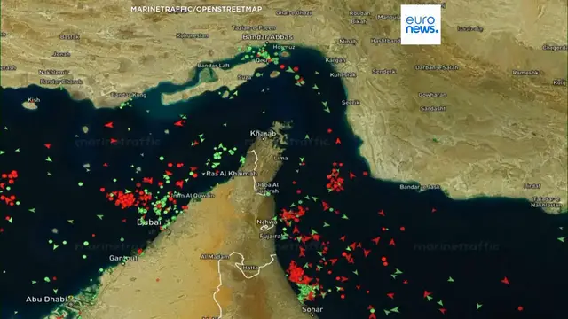 Video thumbnail for Timelapse video shows ships moving through the Strait of Hormuz since reopening