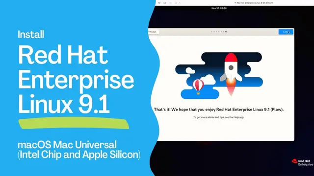 Video thumbnail for How to Run Red Hat Enterprise Linux (RHEL) 9.1 on an Apple Mac