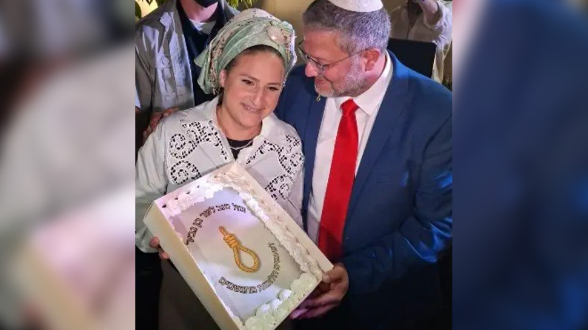 Video thumbnail for Ben-Gvir celebrates birthday with cake decorated with death penalty noose
