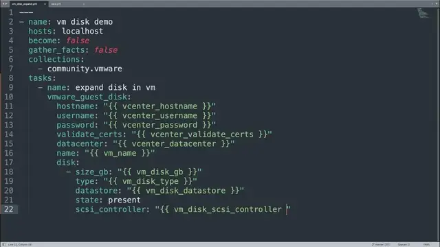 Video thumbnail for Expand a Virtual Disk in VMware vSphere Virtual Machine - Ansible module vmware_guest_disk