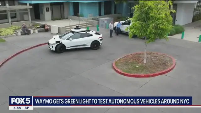 'Video thumbnail for NYC reacts to Waymo's driverless cars on city streets'