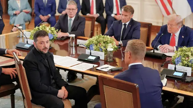 'Video thumbnail for Trump, Zelenskyy, EU leaders split over Ukraine ceasefire at White House'