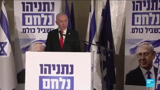 Video thumbnail for Israel's opposition bloc, Netanyahu’s coalition in dead heat, election poll finds
