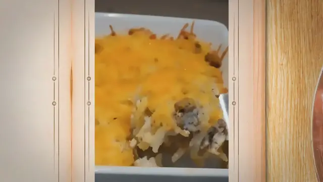 'Video thumbnail for SAUSAGE, EGG & CREAM CHEESE HASH BROWN BREAKFAST CASSEROLE'
