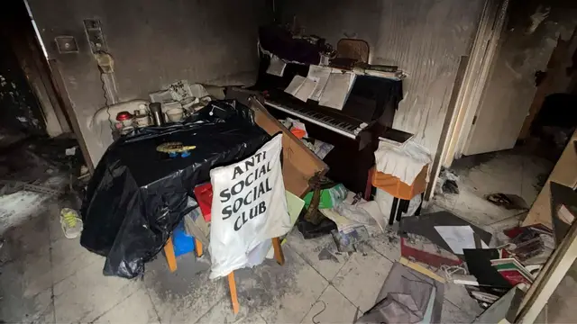 Video thumbnail for Hong Kong fire survivors revisit burned tower, demand accountability