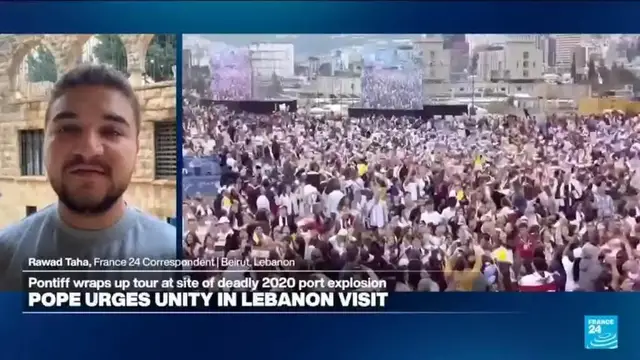 Video thumbnail for Pope Leo XIV urges unity on day two of Lebanon visit