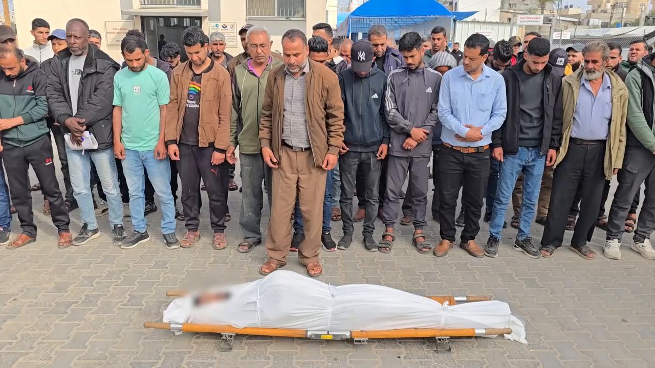 Video thumbnail for Funeral prayer held for Palestinian killed in Israeli attack in Deir Al-Balah.