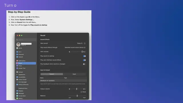 Video thumbnail for Turn off Startup Sound on Mac running on macOS Ventura