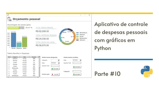 Video thumbnail for Como criar aplicativo de controle de despesas pessoais com gráficos em Python | Parte #10