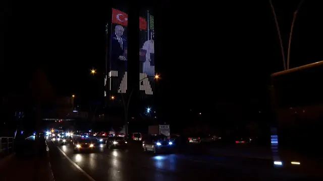 Video thumbnail for Türkiye: Ankara’s landmarks display Mecca Joint Defense Agreement message.
