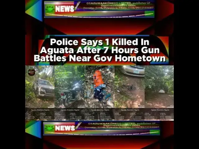 Video thumbnail for Police Says 1 Killed In Aguata After 7 Hours Gun Battles Near Gov Hometown